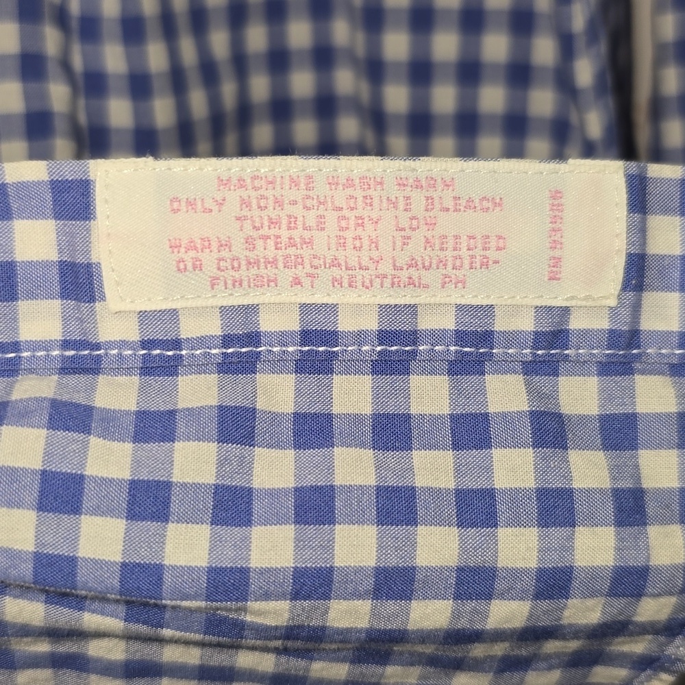 Brooks Brothers 1818 Blue White Checked Long Sleeve Shirt Womens Size 4 - Picture 10 of 13